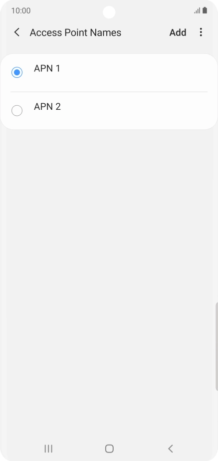 Press the field next to the data connection to activate it. Press the field next to the data connection to activate it.