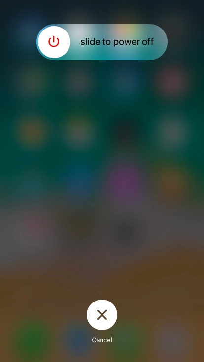 Press and drag the power off icon right. Press and drag the power off icon right.