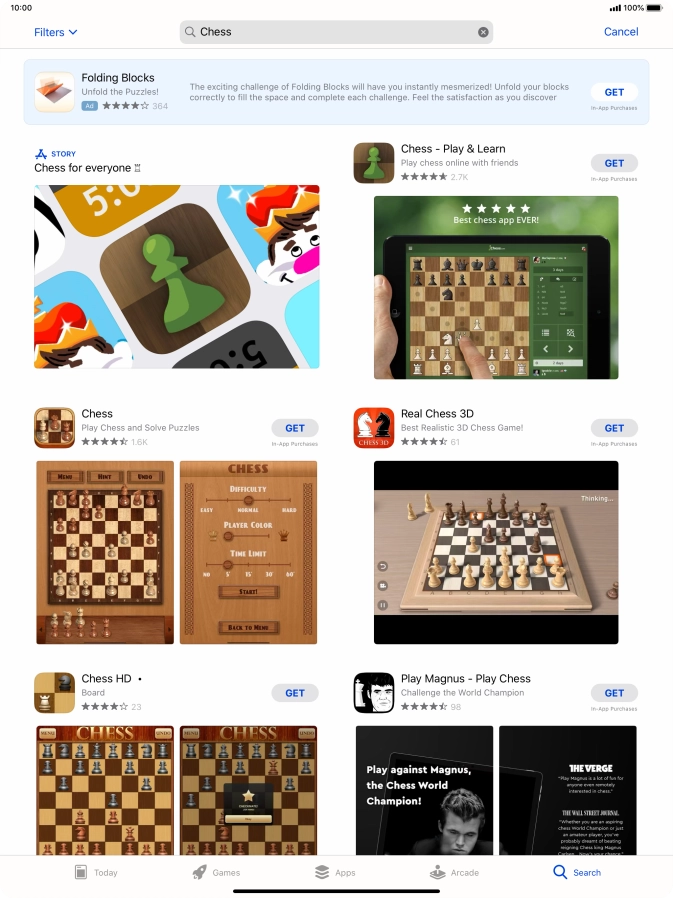 Press the required app. Press the required app.
