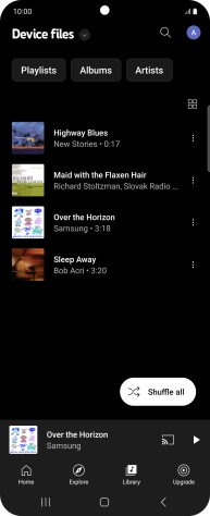 Press the required audio file. Press the required audio file.