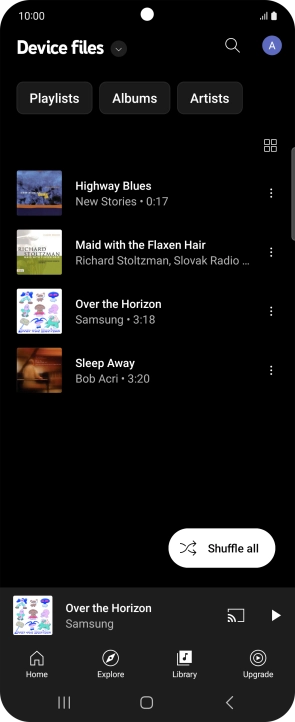 Press the required audio file. Press the required audio file.