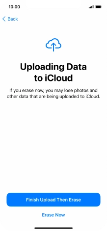 Press the required setting. Press the required setting.