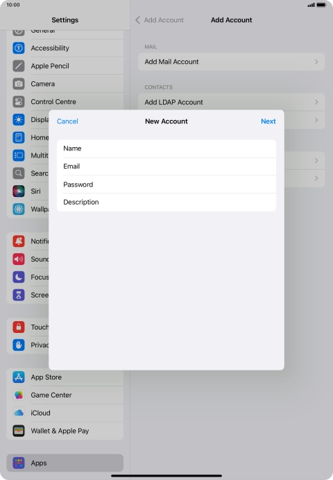 Press Description and key in the required name. Press Description and key in the required name.