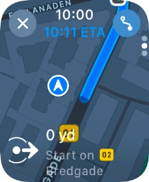 Turn the Digital Crown to see the suggested routes. Turn the Digital Crown to see the suggested routes.