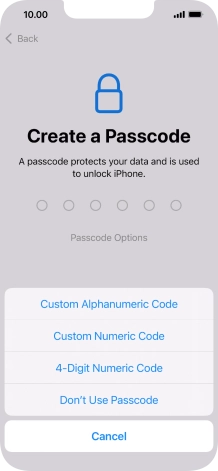 Follow the instructions on the screen to turn on use of phone lock code or press Don't Use Passcode. Follow the instructions on the screen to turn on use of phone lock code or press Don't Use Passcode.