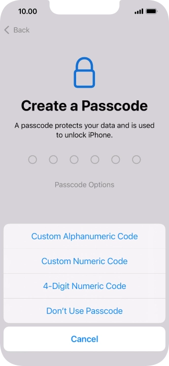 Follow the instructions on the screen to turn on use of phone lock code or press Don't Use Passcode. Follow the instructions on the screen to turn on use of phone lock code or press Don't Use Passcode.