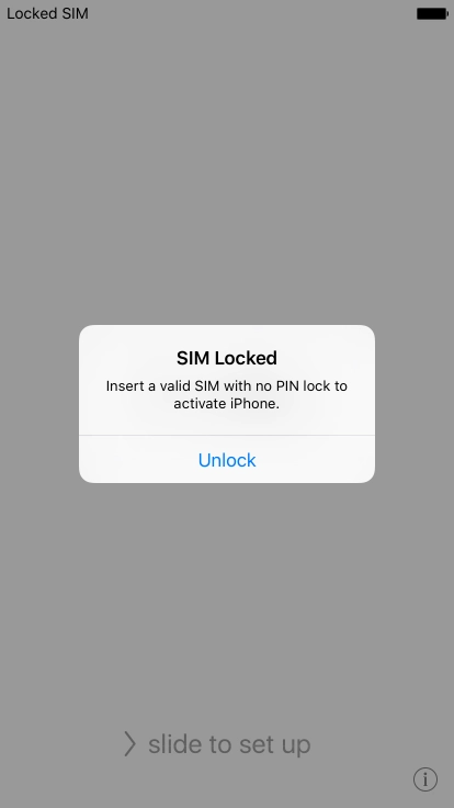 If your SIM is locked, press Unlock. If your SIM is locked, press Unlock.