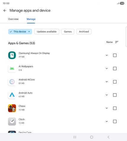 Press the required app. Press the required app.