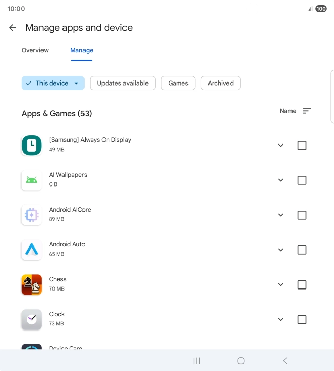 Press the required app. Press the required app.