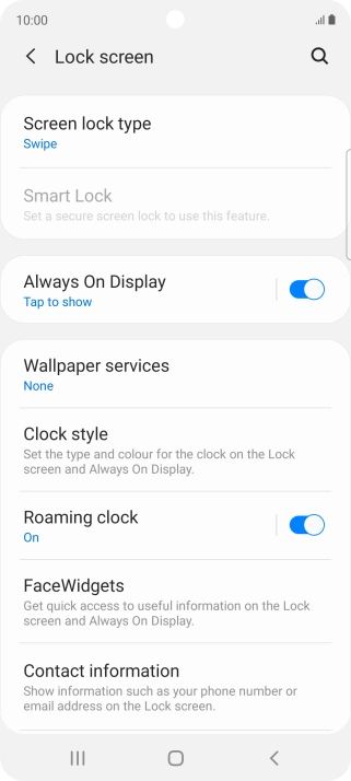 Press Screen lock type. Press Screen lock type.