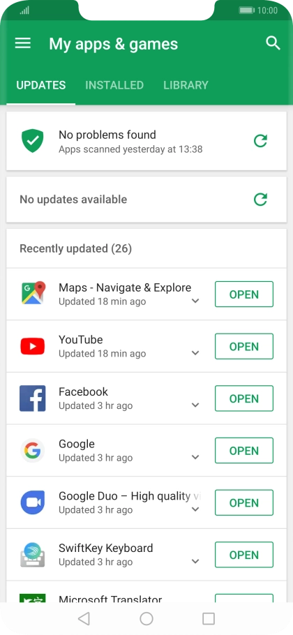 Press INSTALLED. Press INSTALLED.
