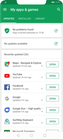 Press INSTALLED. Press INSTALLED.