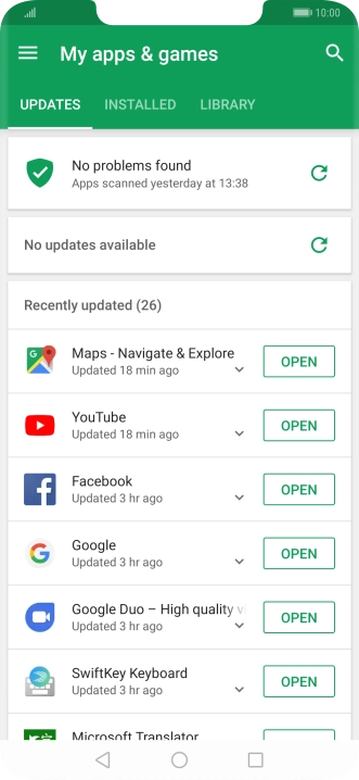 Press INSTALLED. Press INSTALLED.