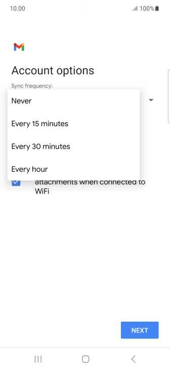 Press the required setting. Press the required setting.