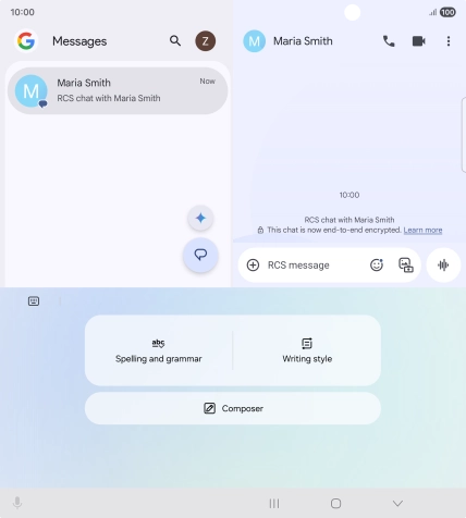 To generate a text, press Composer and follow the instructions on the screen to use the function. To generate a text, press Composer and follow the instructions on the screen to use the function.