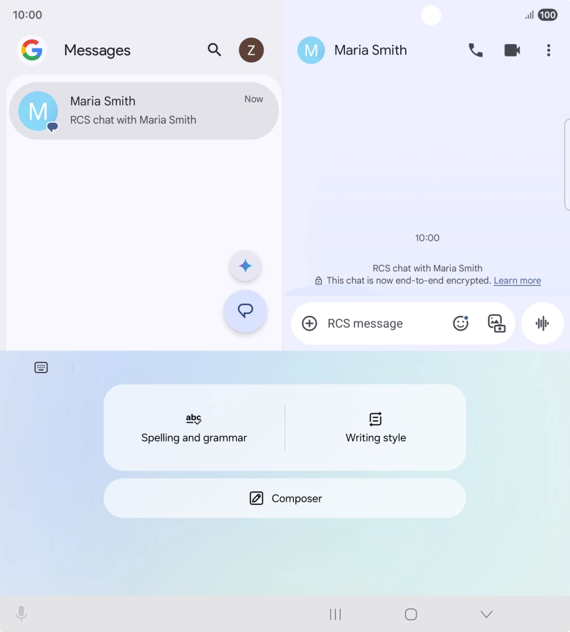 To generate a text, press Composer and follow the instructions on the screen to use the function. To generate a text, press Composer and follow the instructions on the screen to use the function.