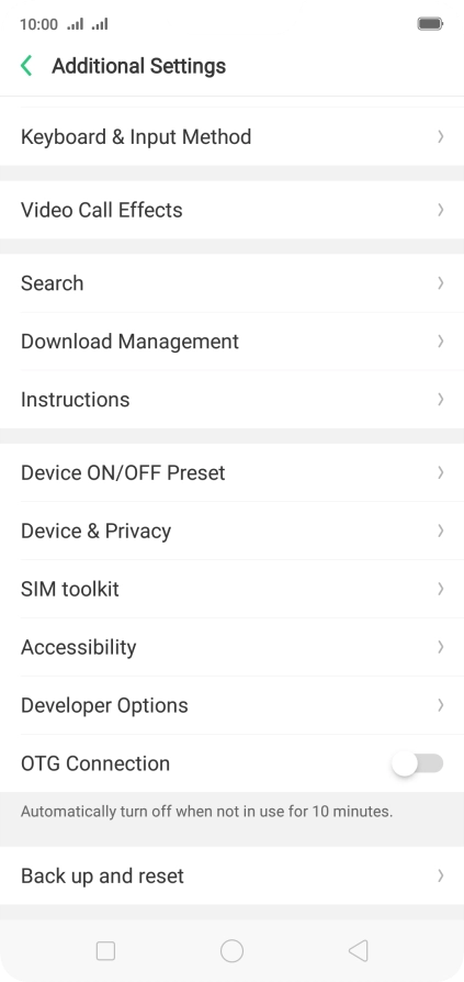 Press Back up and reset. Press Back up and reset.