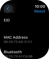 Your Apple Watch EID number is displayed below EID. Your Apple Watch EID number is displayed below EID.