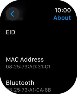 Your Apple Watch EID number is displayed below EID. Your Apple Watch EID number is displayed below EID.