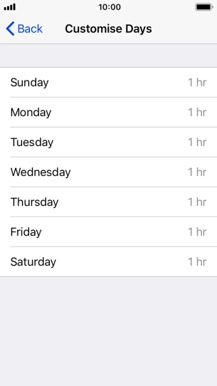 Press the required days. Press the required days.