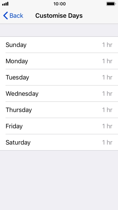 Press the required days. Press the required days.