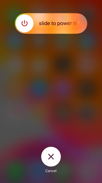 Press and drag the power off icon right. Press and drag the power off icon right.
