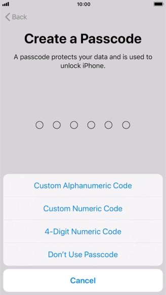 Follow the instructions on the screen to turn on use of phone lock code or press Don't Use Passcode. Follow the instructions on the screen to turn on use of phone lock code or press Don't Use Passcode.