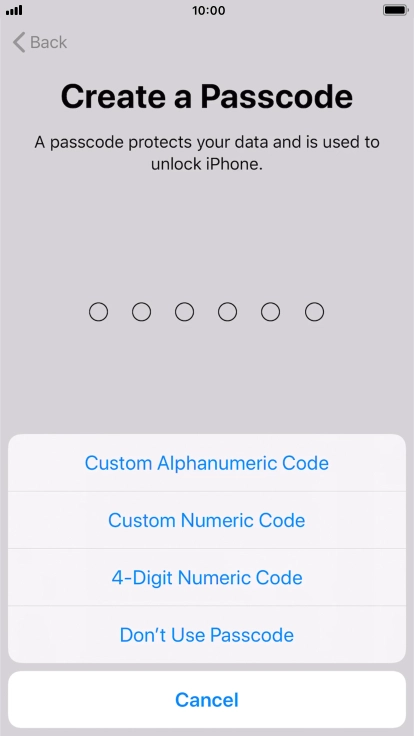 Follow the instructions on the screen to turn on use of phone lock code or press Don't Use Passcode. Follow the instructions on the screen to turn on use of phone lock code or press Don't Use Passcode.