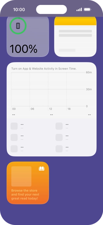 Press and hold the required widget until a pop-up menu is displayed. Press and hold the required widget until a pop-up menu is displayed.