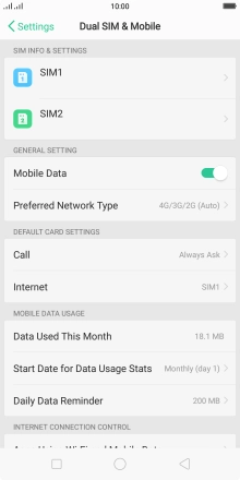 Press the required SIM. Press the required SIM.