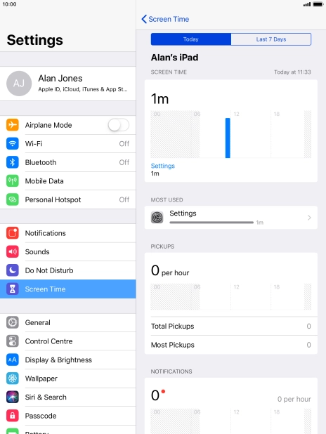 Press Last 7 Days to see your use for the past week. Press Last 7 Days to see your use for the past week.