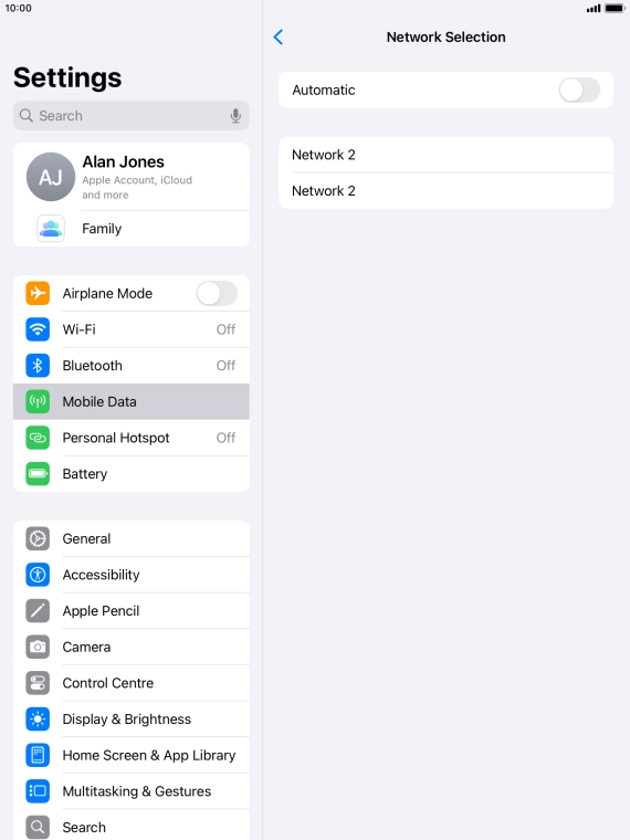If you turn off the function, press the required network. If you turn off the function, press the required network.