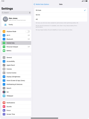 Press the required setting. Press the required setting.