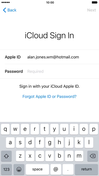 Press Required and key in the password for your Apple ID. Press Required and key in the password for your Apple ID.