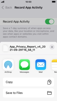 Press the required setting and follow the instructions on the screen to share or save the app activity report. Press the required setting and follow the instructions on the screen to share or save the app activity report.
