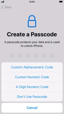 Follow the instructions on the screen to turn on use of phone lock code or press Don't Use Passcode. Follow the instructions on the screen to turn on use of phone lock code or press Don't Use Passcode.