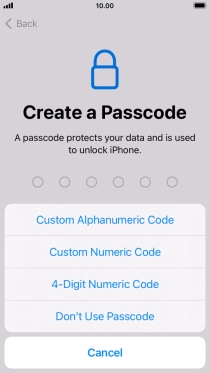 Follow the instructions on the screen to turn on use of phone lock code or press Don't Use Passcode. Follow the instructions on the screen to turn on use of phone lock code or press Don't Use Passcode.