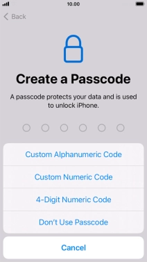 Follow the instructions on the screen to turn on use of phone lock code or press Don't Use Passcode. Follow the instructions on the screen to turn on use of phone lock code or press Don't Use Passcode.