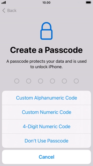 Follow the instructions on the screen to turn on use of phone lock code or press Don't Use Passcode. Follow the instructions on the screen to turn on use of phone lock code or press Don't Use Passcode.