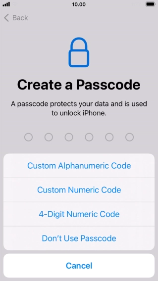 Follow the instructions on the screen to turn on use of phone lock code or press Don't Use Passcode. Follow the instructions on the screen to turn on use of phone lock code or press Don't Use Passcode.