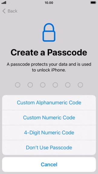 Follow the instructions on the screen to turn on use of phone lock code or press Don't Use Passcode. Follow the instructions on the screen to turn on use of phone lock code or press Don't Use Passcode.
