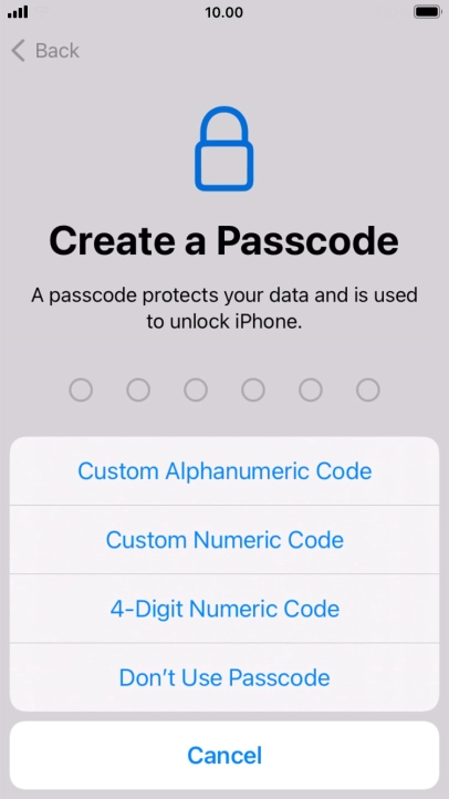 Follow the instructions on the screen to turn on use of phone lock code or press Don't Use Passcode. Follow the instructions on the screen to turn on use of phone lock code or press Don't Use Passcode.