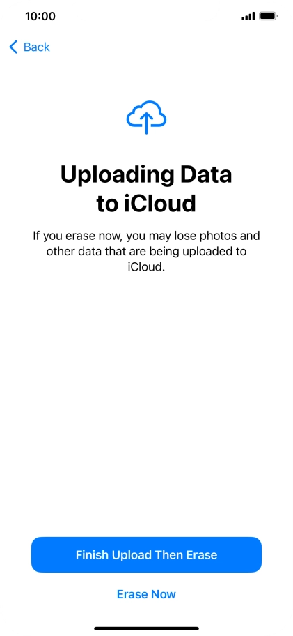 Press the required setting. Press the required setting.