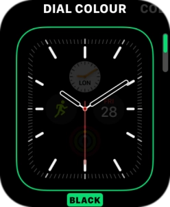Turn the Digital Crown to change between the different designs. Turn the Digital Crown to change between the different designs.