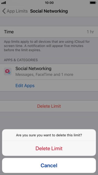 Press Delete Limit. Press Delete Limit.