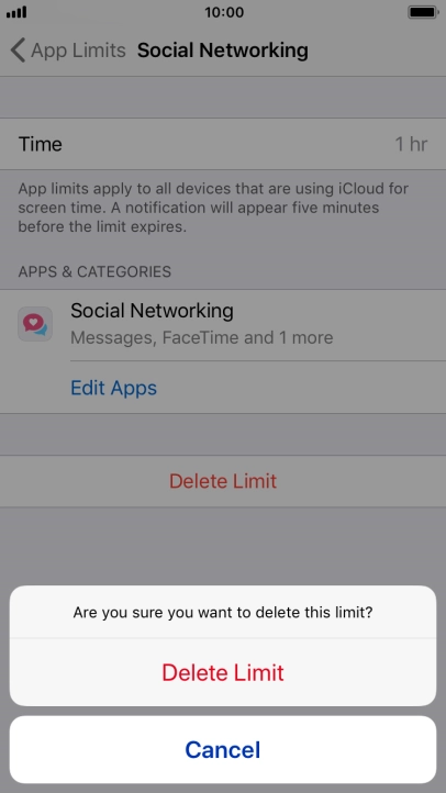 Press Delete Limit. Press Delete Limit.