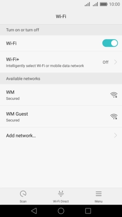 Press the required Wi-Fi network. Press the required Wi-Fi network.