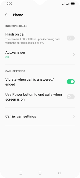 Press Carrier call settings. Press Carrier call settings.
