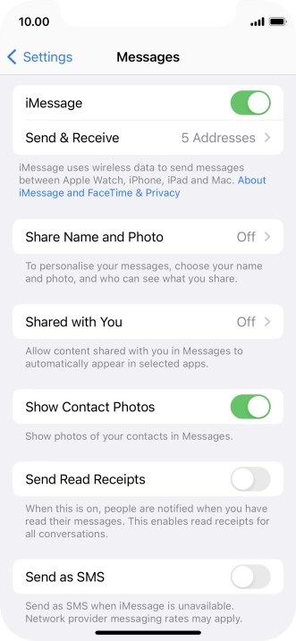 Press the indicator next to Press the indicator next to