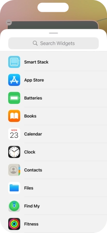 Press the required widget. Press the required widget.